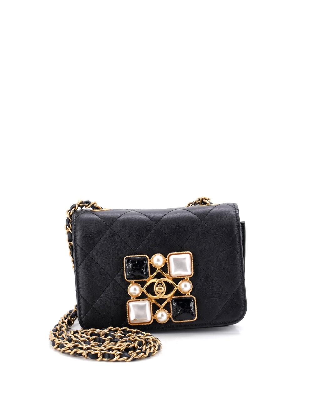 Chanel Resin And Pearl Cc Full Flap Bag #268061C35B